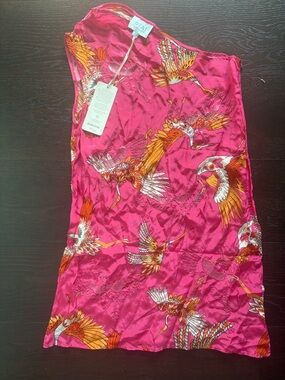 NWT TAJ by SABRINA PINK SATIN DRESS, small-medium